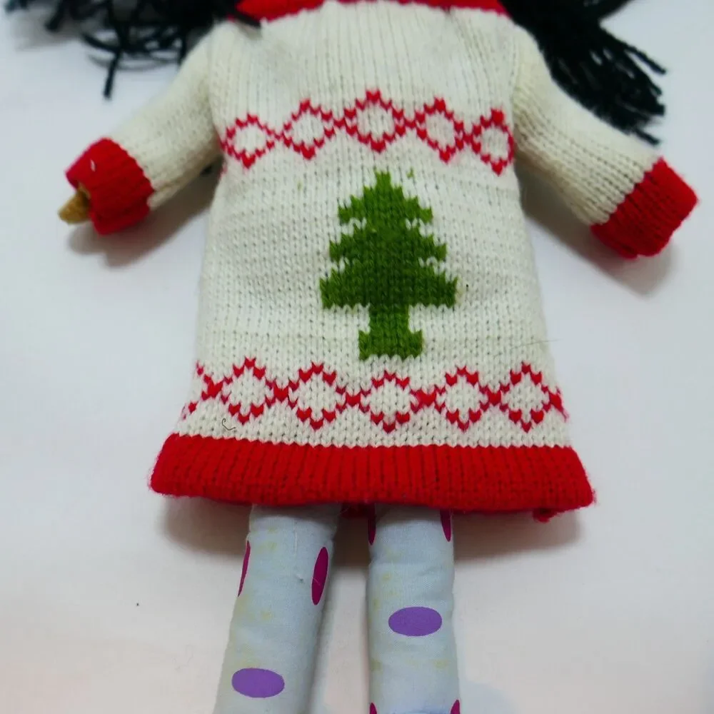 Groovy Girls Plush Doll Black Hair Christmas Sweater Orange Shoes